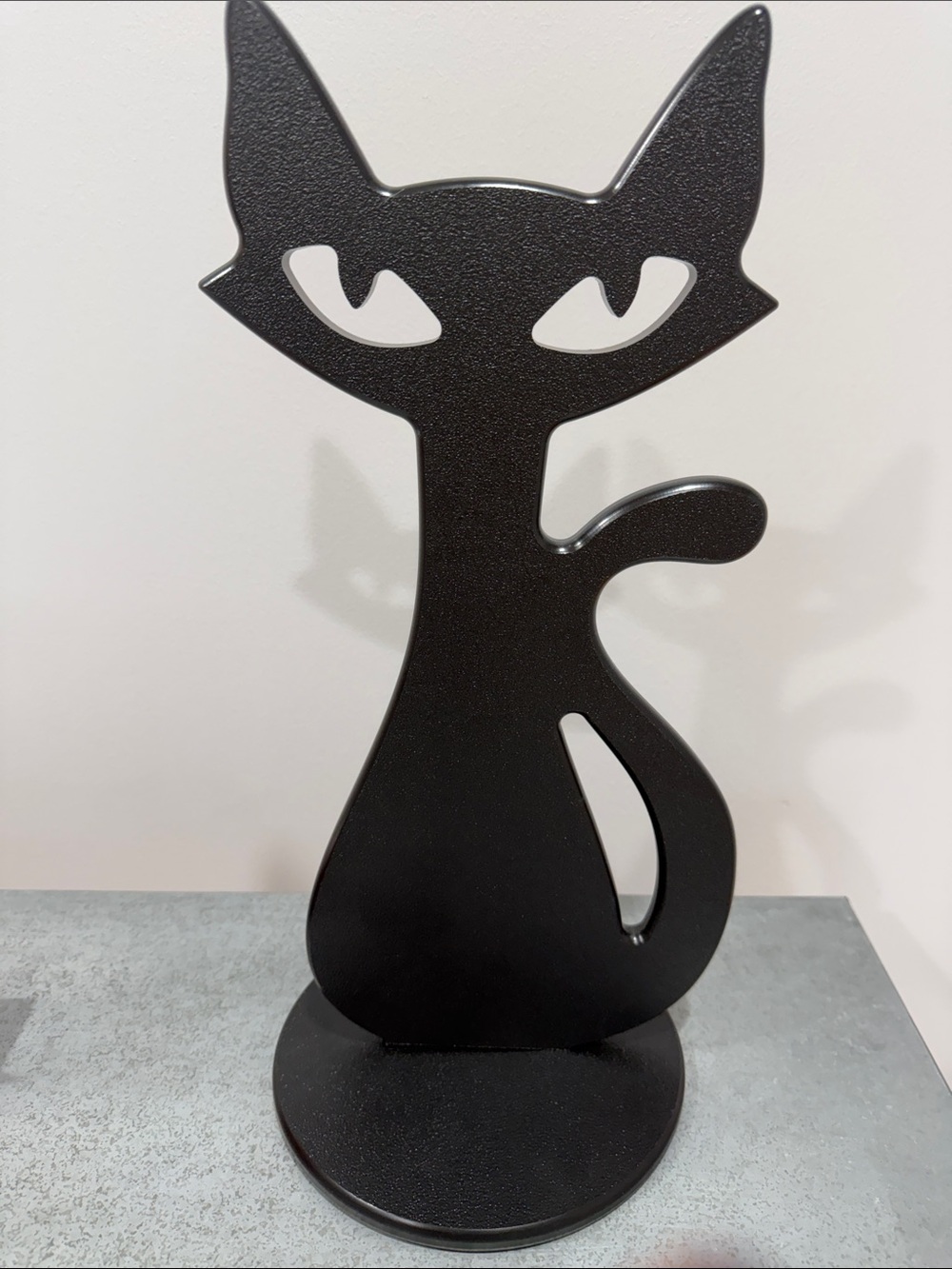 Halloween Black Cat All Weather with Stand. Approx. 18” Tall